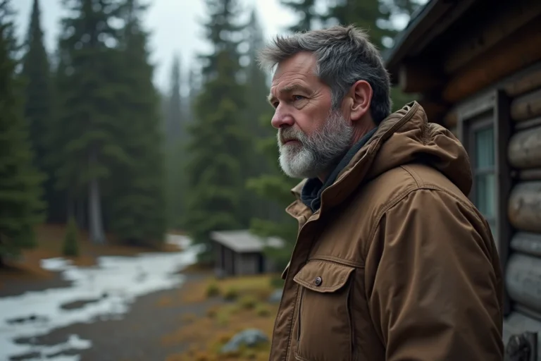 Homme d'âge moyen dans la nature sauvage d'Alaska